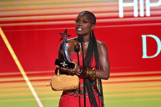 Doechii accepts the Best Female Hip-hop Artist award onstage during the 2025 BET Awards at Peacock Theater on June 9 in Los Angeles.