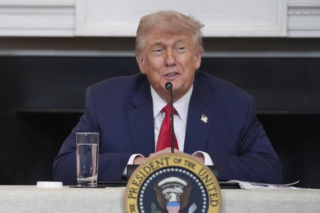 President Donald Trump speaks during an &#34;Invest in America&#34; roundtable with business leaders at the White House, Monday, June 9, 2025, in Washington.
