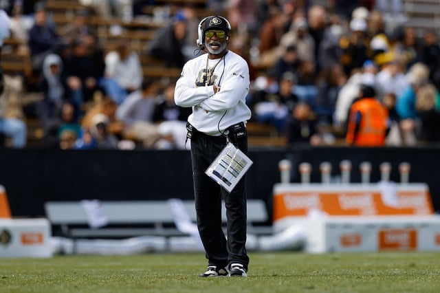 Apr 19, 2025; Boulder, CO, USA; Colorado Buffaloes head coach Deion Sanders during the spring game at Folsom Field. Mandatory Credit: Isaiah J. Downing-Imagn Images/File Photo