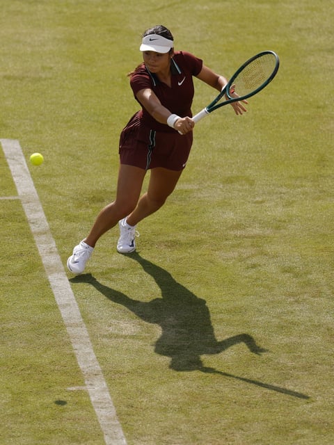 Tennis - Queen's Club Championships - Queen's Club, London, Britain - June 10, 2025 Britain's Emma Raducanu in action during her round of 32 match against Spain's Cristina Bucsa Action Images via Reuters/Andrew Couldridge
