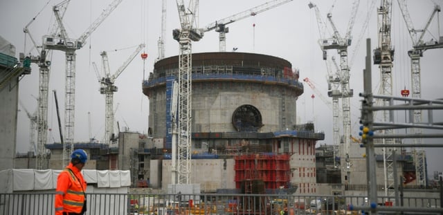 L'un des deux réacteurs en construction à Hinkley Point C dans le sud-ouest de l'Angleterre, le 27 avril 2023