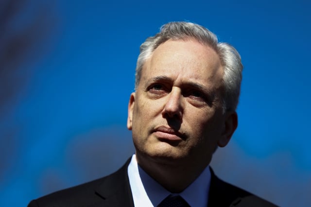 Crypto czar David Sacks speaks to the media outside the White House ahead of a White House Crypto Summit in Washington, D.C., U.S., March 7, 2025. REUTERS/Evelyn Hockstein