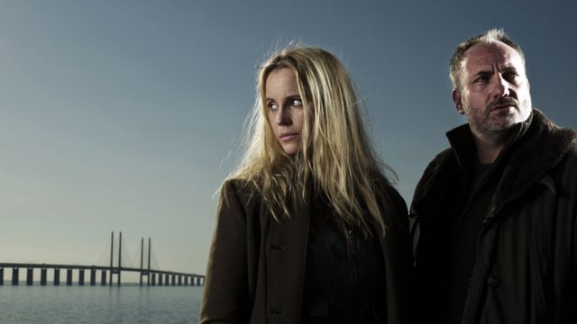 Sofia Helin and Kim Bodnia play a detective and officer in The Bridge