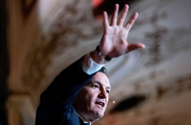 Minister of Artificial Intelligence and Digital Innovation Evan Solomon speaks during the Canada 2020 conference in Ottawa on Tuesday, June 10, 2025. THE CANADIAN PRESS/Spencer Colby