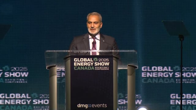 The Secretary General of OPEC, Haitham al-Ghais, speaks to the Global Energy Show in Calgary on Tuesday, June 10, 2025. 