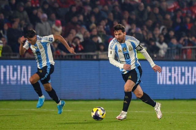Lionel Messi of Argentina controls the ball during the FIFA World Cup 2026 Qualifier match between Chile and Argentina at Estadio Nacional de Chile on June 5, 2025 in Santiago, Chile.