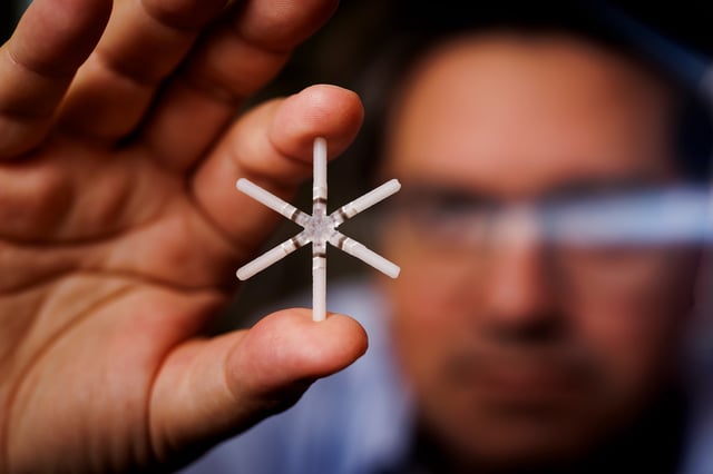 The ingestible capsule is about the size of a multivitamin, and once swallowed, it expands into a star shape that helps it remain in the stomach until all of the drug is released.