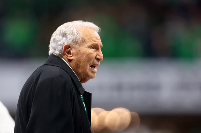 Jan 20, 2025; Atlanta, GA, USA; Lee Corso looks on during the first half the CFP National Championship college football game at Mercedes-Benz Stadium. Mandatory Credit: Mark J. Rebilas-Imagn Images/File Photo