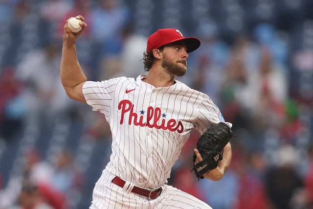 May 14, 2025; Philadelphia, Pennsylvania, USA; Philadelphia Phillies pitcher Aaron Nola (27) throws a pitch during the first inning against the St. Louis Cardinals at Citizens Bank Park. Mandatory Credit: Bill Streicher-Imagn Images/File Photo