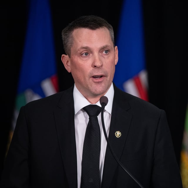 Alberta Finance Minister Nate Horner presents the Alberta 2025 budget in Edmonton, Thursday, Feb. 27, 2025. THE CANADIAN PRESS/Jason Franson