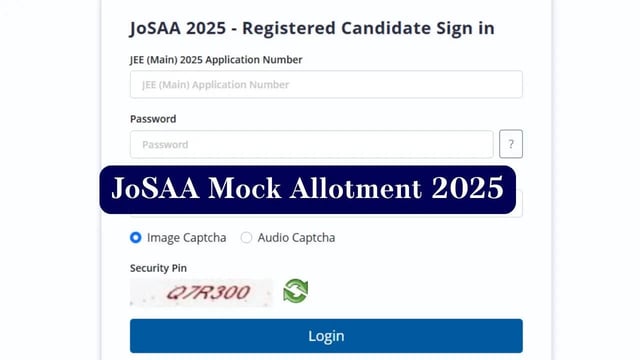 JoSAA Counselling 2025: Mock Seat Allotment-2  at josaa.nic.in
