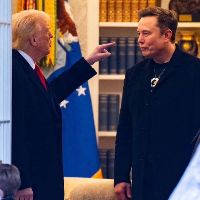 Elon Musk und Donald Trump im März auf Trumps Anwesen in Florida.