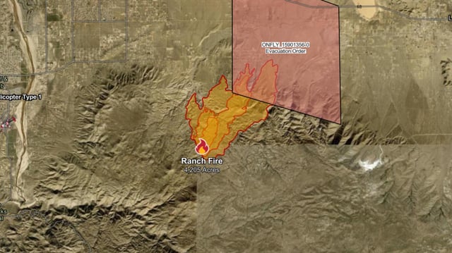 A screenshot of the California Ranch fire map on CAL FIRE.