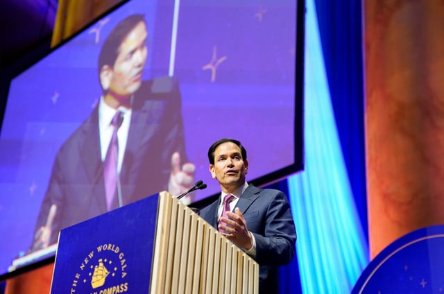 U.S. Secretary of State Marco Rubio speaks at the American Compass fifth anniversary gala at the National Building Museum in Washington, D.C., U.S., June 3, 2025. REUTERS/Nathan Howard/File Photo