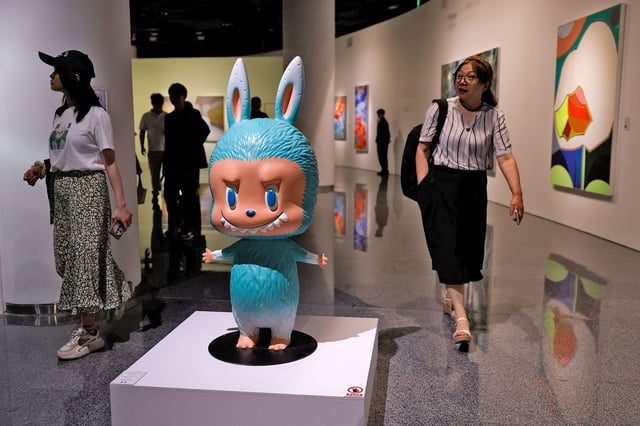 A human-sized Labubu figurine is displayed before an auction in Beijing, China June 6, 2025. The figurine was later sold for 1.08 million yuan at an auction by Yongle International Auction on June 10, 2025