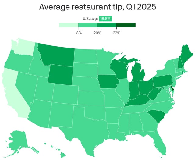 Data: Toast; Map: Alex Fitzpatrick/Axios