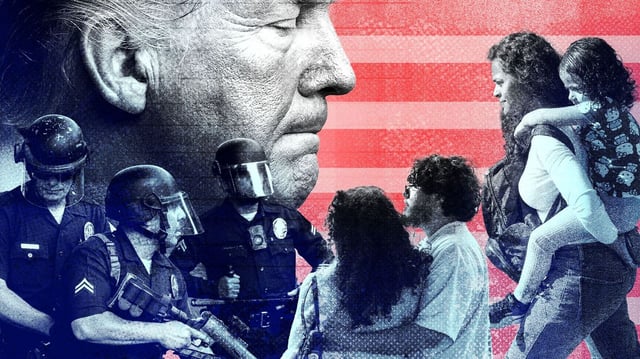 Photo illustration: Sarah Grillo/Axios. Photos: Via Getty Images