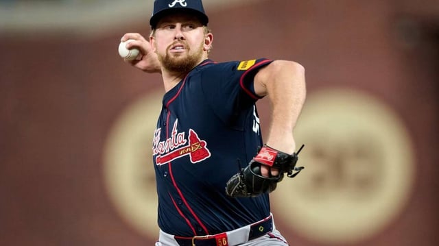 Jun 6, 2025; San Francisco, California, USA; Atlanta Braves starting pitcher Spencer Schwellenbach (56) throws a pitch against the San Francisco Giants during the fifth inning at Oracle Park. Mandatory Credit: Robert Edwards-Imagn Images