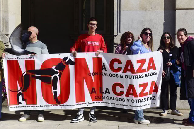 Una reciente protesta contra la caza del lobo en A Coruña