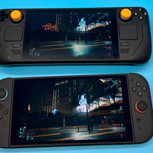 The Nintendo Switch 2 and Steam Deck next to each other