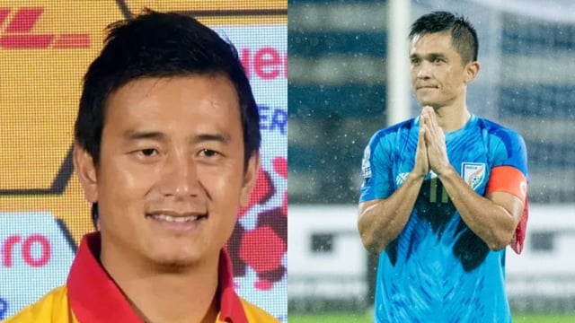 Bhaichung Bhutia and Sunil Chhetri | Image: AIFF/PTI