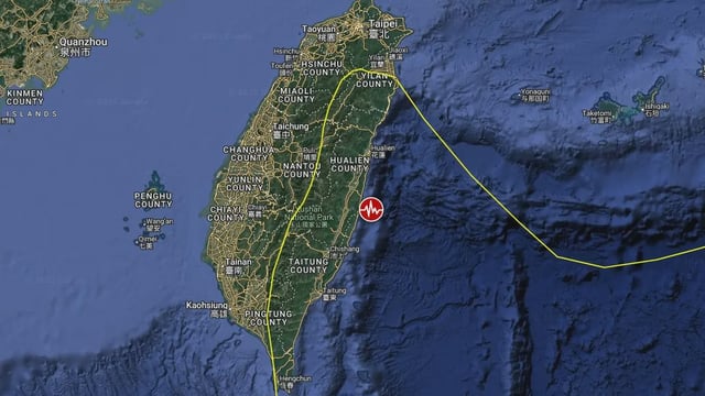 epicenter of m6.4 earthquake in taiwan on june 11 2025 location map f