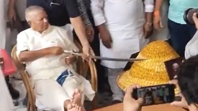 'Will It Blow Up With AK47 Next': Lalu Yadav Cuts 78Kg Ladoo Cake On Birthday With Sword, Sparks Row