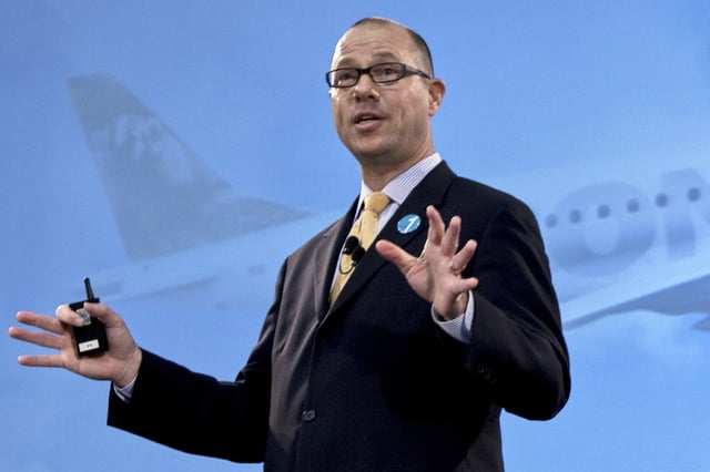 FILE - Republic CEO Bryan Bedford speaks during a news conference, April 13, 2010, in Milwaukee. (AP Photo/Morry Gash, File)