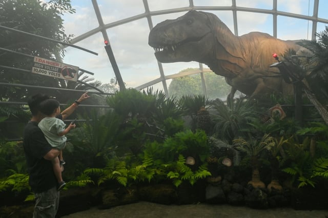 Visitors view animatronic and sculpted dinosaurs during a preview of 'Jurassic World: The Experience' at Cloud Forest, Gardens by the Bay in Singapore, May 26, 2025.
The fascination with T-Rex continues as scientists identify a new, smaller ancestor of the iconic predator from 50-year-old fossils found in Mongolia.