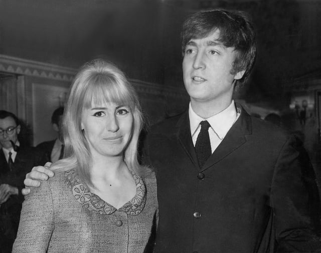 John Lennon and his wife Cynthia, pictured in April 1964.