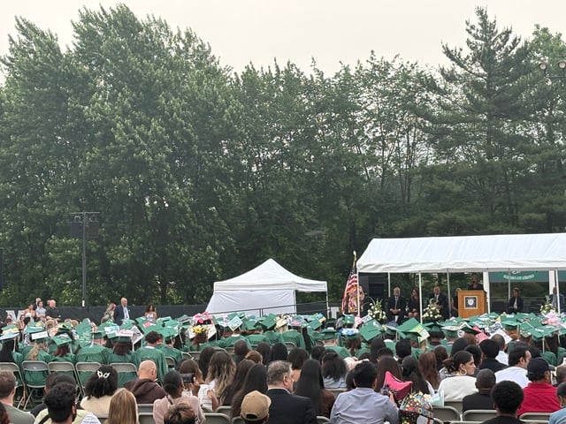 There were 346 members of the Class of 2025 at Maloney High School. (Sean Krofssik/Hartford Courant)
