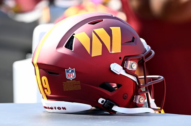 A view of a Washington Commanders helmet during the game against the New York Giants at Northwest Stadium on September 15, 2024 in Landover, Maryland.