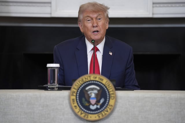 President Donald Trump speaks during an &#34;Invest in America&#34; roundtable with business leaders at the White House, Monday, June 9, 2025, in Washington.
