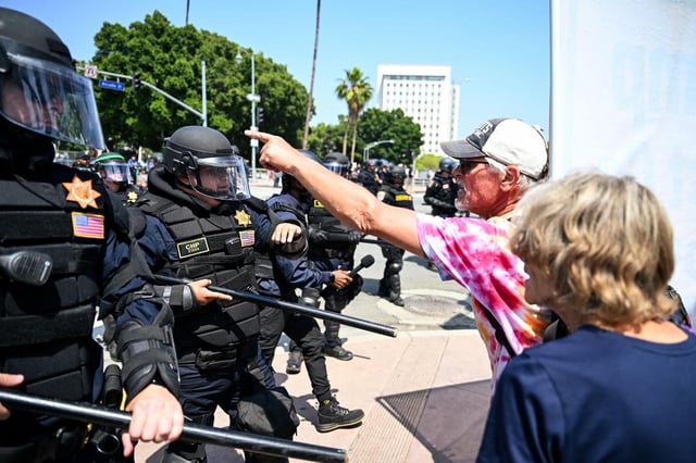 Manifestaciones en Los Angeles contra las políticas migratorias de la Administración Trump.