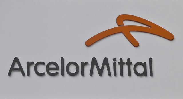 The Logo of the steel company ArcelorMittal is pictured in Saint Denis, outside Paris, France, Wednesday, Sept. 13, 2017. (AP Photo/Michel Euler)