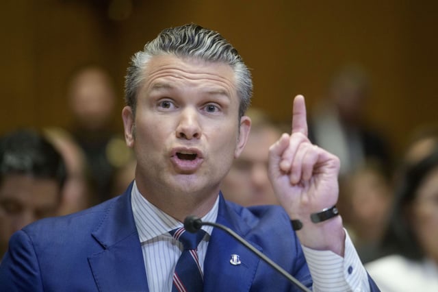 Secretary of Defense Pete Hegseth testifies during a Senate Committee on Appropriations subcommittee hearing to examine proposed budget estimates for fiscal year 2026 for the Department of Defense, on Capitol Hill, Wednesday, June 11, 2025, in Washington.