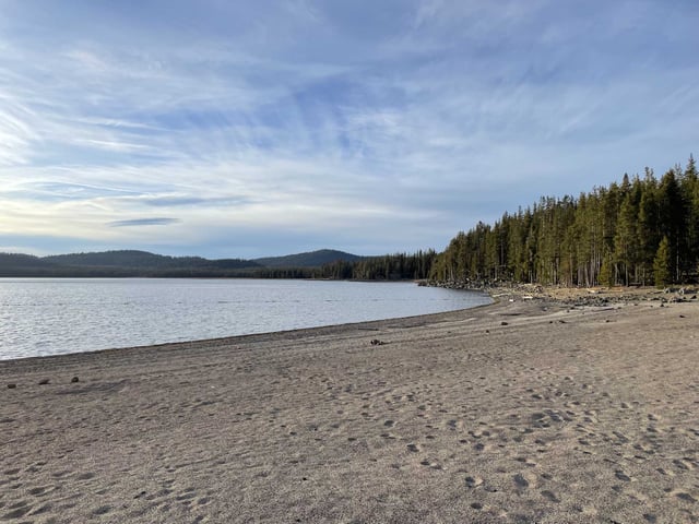 Medicine Lake, as seen in November of 2023, sits northeast of Mount Shasta at the bottom of the caldera of the largest volcano in the Cascade Range. The lake is the centerpiece of the newly designated Sáttítla Highlands National Monument, which the Trump administration says it has legal authority to abolish.