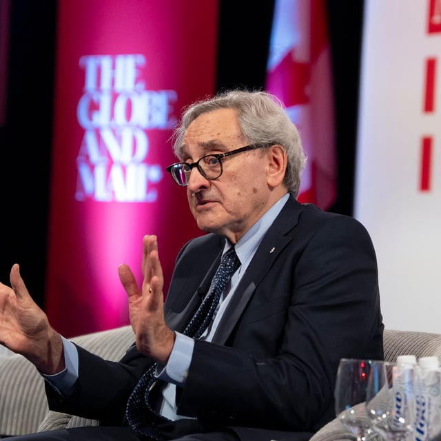 Michael Sabia speaks at the Intersect 2025 conference on June 9, 2025 in Toronto. Jenna Muirhead/The Globe and Mail