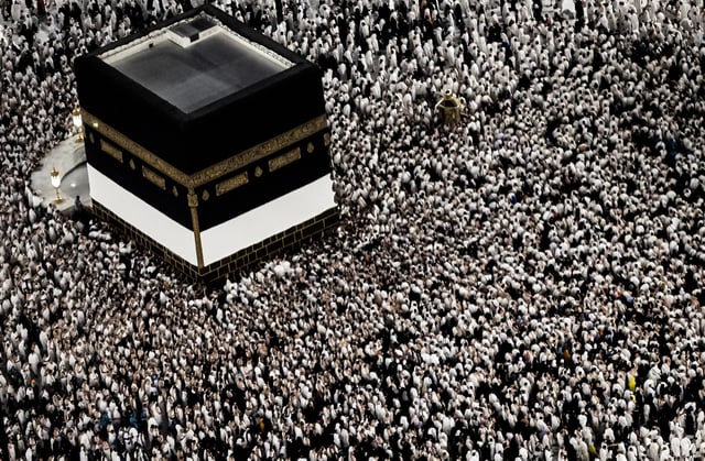 Muslim worshippers walk around the Kaaba, Islam&#39;s holiest shrine, at the Grand Mosque in Saudi Arabia&#39;s holy city of Mecca on June 13, 2024, ahead of the annual Hajj pilgrimage.