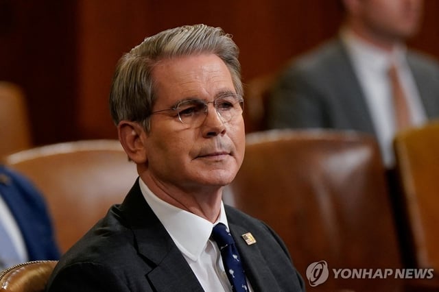 U.S. Treasury Secretary Scott Bessent attends a House Ways and Means Committee hearing on Capitol Hill in Washington on June 11, 2025, in this photo released by Reuters. (Yonhap)