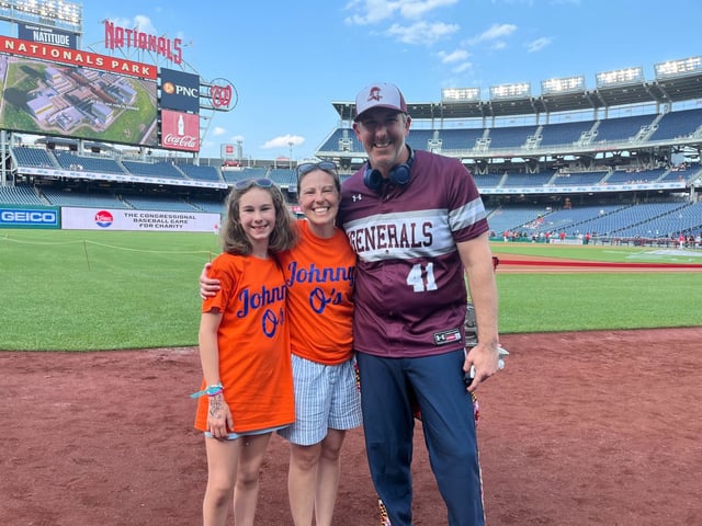 Rep. Johnny Olszewski Jr., of Baltimore County poses with his wife Marisa Olszewski and daughter Daria Olszewski, 9. (Jeffrey Barker, The Baltimore Sun)