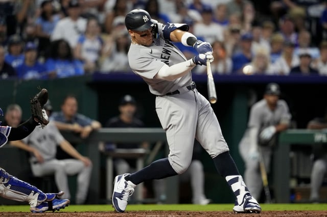 Yankees&#39; Aaron Judge smashed his 25th homer of the season on Wednesday night in Kansas City.