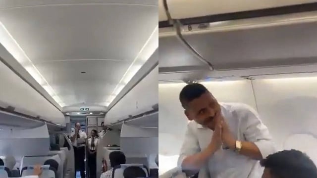 BSF Officer Honoured During An IndiGo Flight