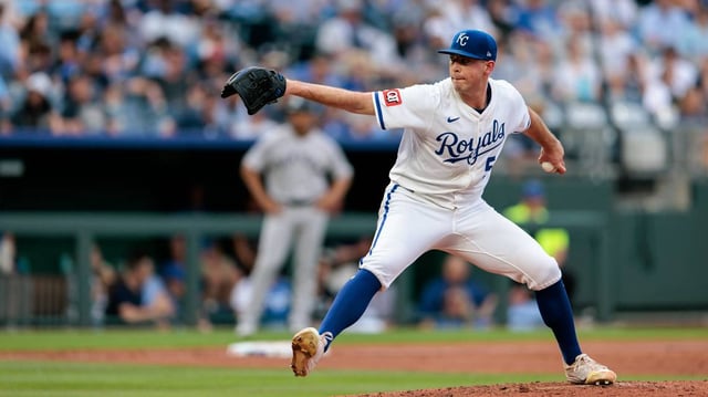Royals left-hander Kris Bubic pitches against the New York Yankees during a Wednesday, June 11 Major League Baseball game at Kauffman Stadium in Kansas City.