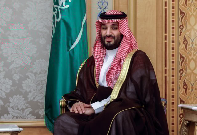 Saudi Crown Prince and Prime Minister Mohammed bin Salman meets with U.S. Secretary of State Antony Blinken at the Al Yamamah Palace in Riyadh, Saudi Arabia, April 29, 2024. REUTERS/Evelyn Hockstein/Pool/File Photo