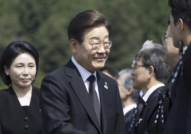 New South Korean President Lee Jae Myung attends a Memorial Day ceremony in Seoul on June 6, 2025.