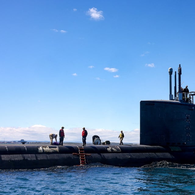 Virginia-class fast attack submarine USS Minnesota (SSN-783) off the coast of Western Australia in March. The U.S. is reviewing plans to buy submarines from Australia under a 2023 defence pact.