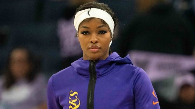 May 6, 2025; San Francisco, CA, USA; Los Angeles Sparks forward Rickea Jackson (2) before the game against the Golden State Valkyries at Chase Center. Mandatory Credit: Kyle Terada-Imagn Images