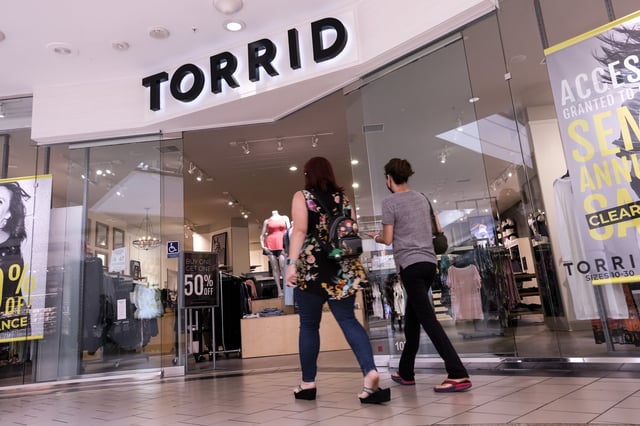 The exterior of a Torrid clothing store in West Covina, California, in June 2021.