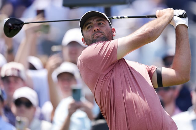 Scheffler during a practice round at Oakmont on Wednesday. Nobody has done better than him at the majors since his debut triumph at the Masters in 2022